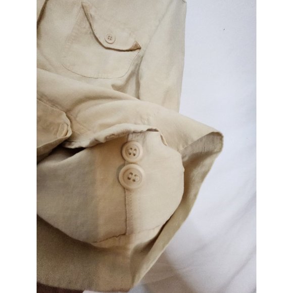 SILK/LINEN Liz Claiborne Petite Medium Tan jacket - Picture 6 of 7